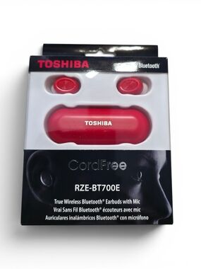 Toshiba Black CordFree RZE-BT700E Wireless Earbuds Packaging